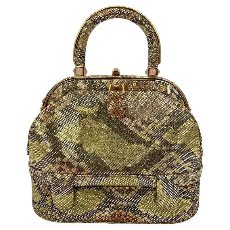 Vintage Judith Leiber Pink Gold Python Snakeskin 007 James Bond Bag | Bags,  Pink and gold, Snake skin